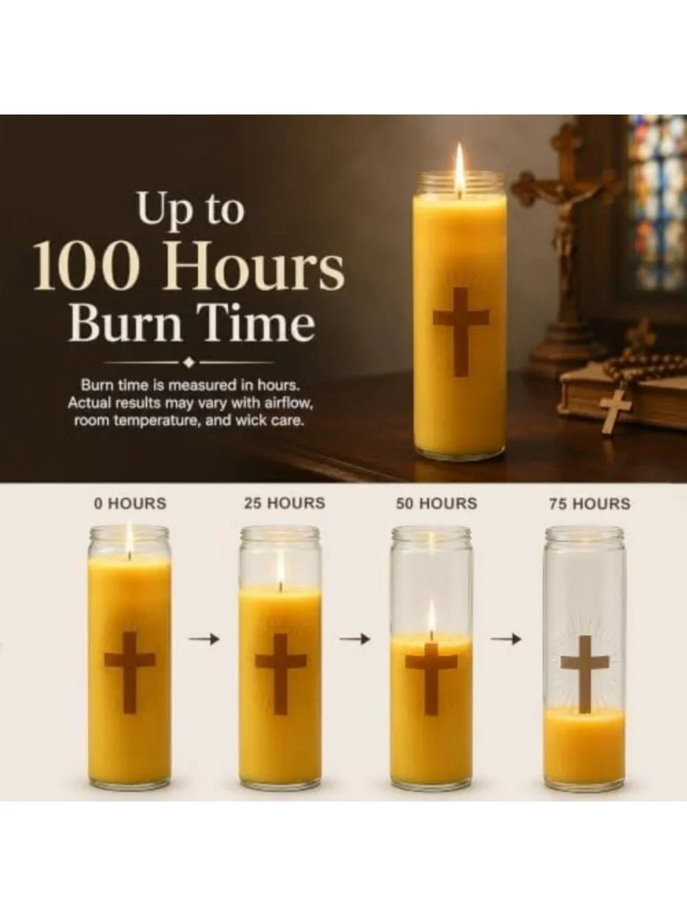 7-Day Beeswax Prayer Candles in Glass - Eco-Friendly, Spiritual Home Decor